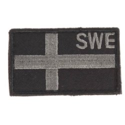 Snigel Design Patch Svensk Flagga Svart&Grå -12 Small