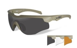 WileyX Rogue Comm Grey/Clear/Rust Matte Tan Frame