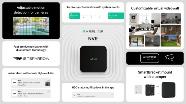Zoom bild av AJAX NVR (8ch) (8EU) ASP | Network video recorder for 8 channels