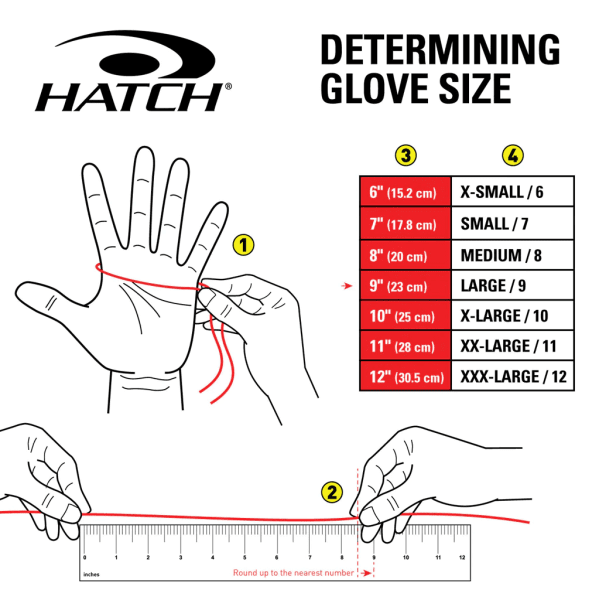 Hatch Dura-Thin Search Glove mått