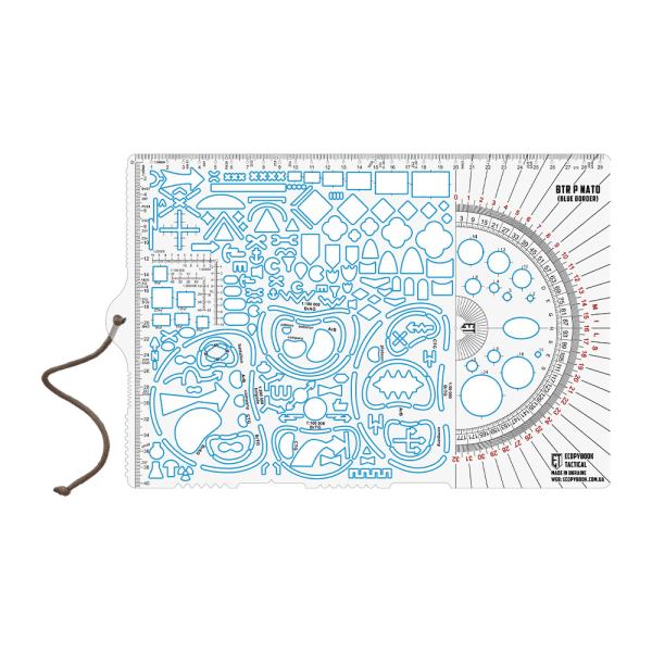 Zoom bild av M-Tac Big Tactical Ruler Protractor Nato 315x208mm - Blue Edge