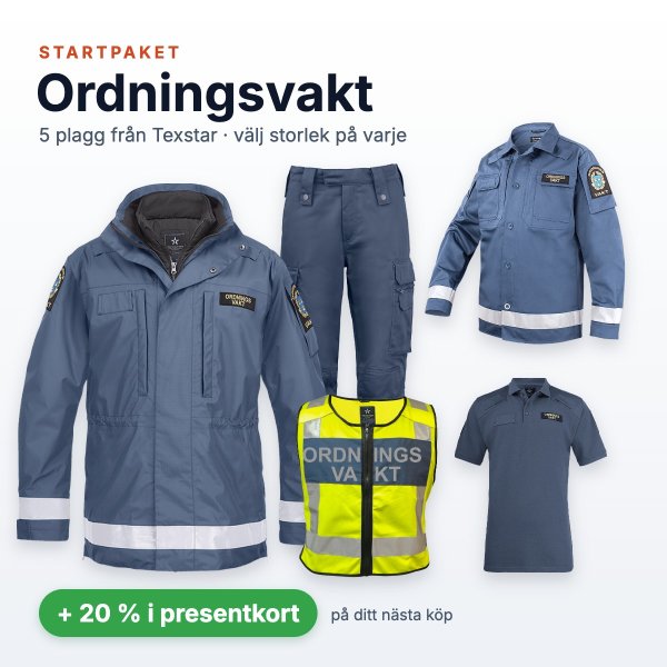 Startpaket för ordningsvakt – parkas, skjortjacka, byxa, piké och reflexväst från Texstar